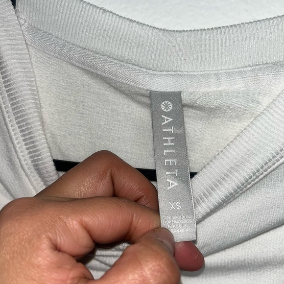 Athleta yoga open back cross tie sweater top tencell Cotton blend - Picture 9 of 10